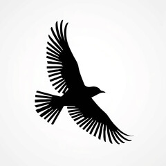 Obraz premium Stylized bird soars, abstract lines define modern avian flight design. 