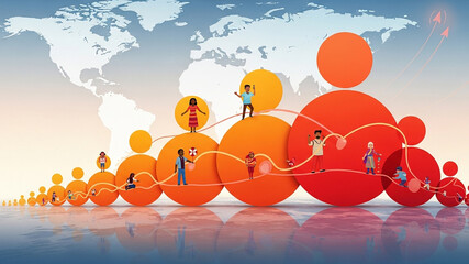 Global community illustration diverse people