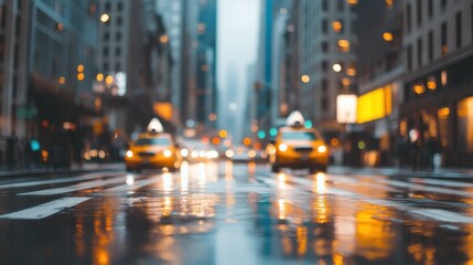 Fototapeta premium Blurry city street at night
