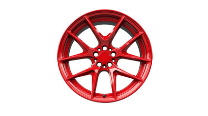 Obraz premium red wheel rim isolated on white background , transparent png 