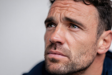 Fototapeta premium paramedic with worried expression looking to left