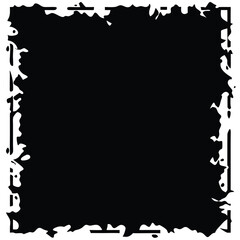 Fototapeta premium Grungy black edge square shape border with torn and textured paper effect