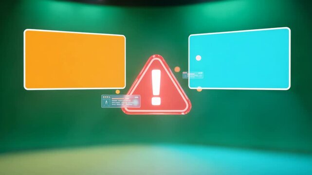 Digital warning sign abstract graphic design
