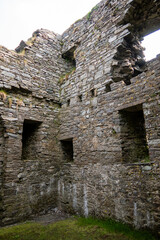 Kinsale, Ireland, May 21, 2024: Jame's Fort British Fortress Ruins on Kinsale Bay with Rock Walls and Ramparts making up the castle and the Bay Defenses looking at the remains of the Buildings