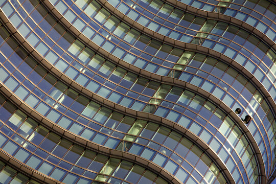 Detail of Unicredit tower in Porta Nuova, Milan, Italy