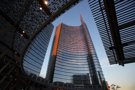 Unicredit tower in Porta Nuova, Milan, Italy