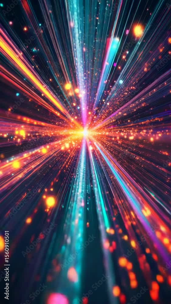 Poster Vibrant explosion of colorful lights in a mesmerizing cosmic display