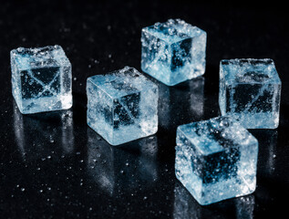 ice cubes refreshing and cool concept for summer drinks and cocktails