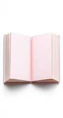 Open, light pink journal, blank pages