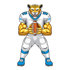 american football mascot jaguar vector illustration rugby jaguar design
