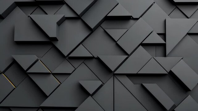 Abstract Geometric Black Triangle Pattern: A seamlessly repeating pattern of sleek black triangles interlocks and overlaps, creating depth and dimension.