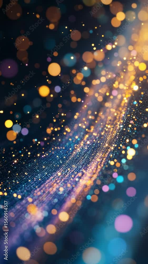 Poster Abstract background with colorful bokeh lights and sparkles in dark tones