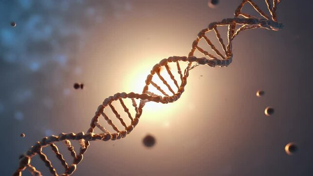 DNA Structure Animation Depicting Genetic Code, Helix, and Biological Information