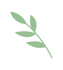 Stylized green leaf graphic. Clean and minimalist imagery of a nature plant. This leaf icon highlights the beauty of nature, reflecting a simple aesthetic. Ideal for various design projects, digital