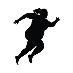Yoga Warrior Pose Woman Black Silhouette Vector Illustration