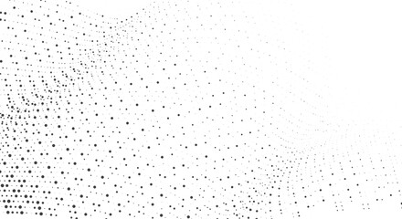 Abstract background of scattered black dots of varying sizes on a white background