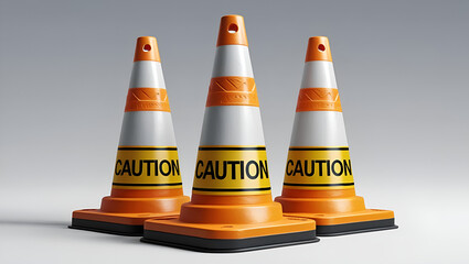 traffic cones on a white background