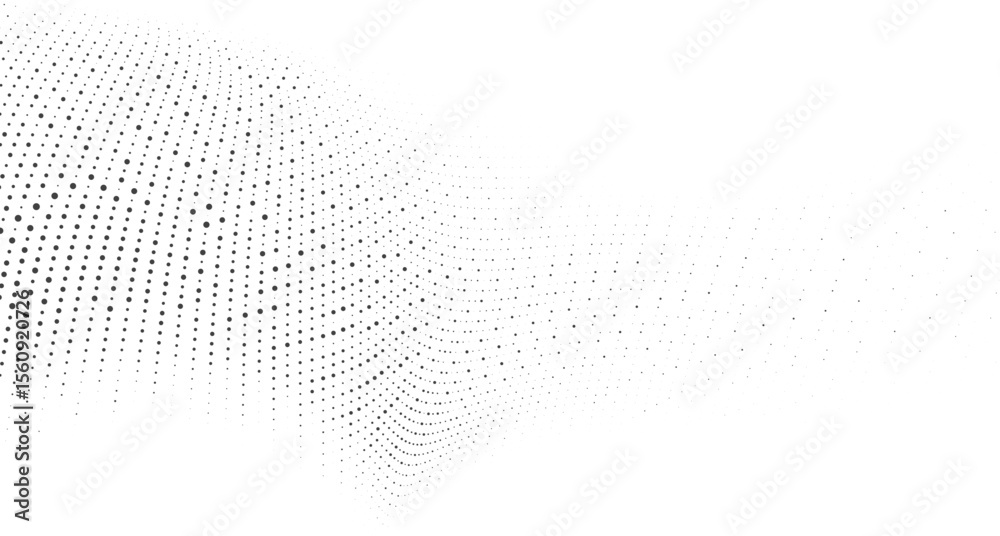 Wall mural smooth mesh wave dot pattern for modern website hero banner background