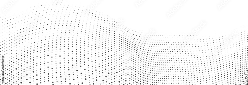 Wall mural smooth dot mesh wave grid for modern website hero section or banner background