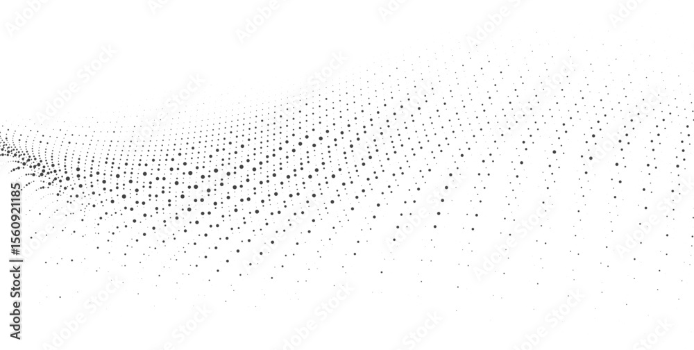 Wall mural flowing mesh dot wave line background for website hero banner or landing page