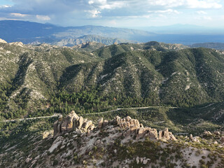 Mount Lemmon Scenic Byway in Tucson at Golden Hour Drone Photography