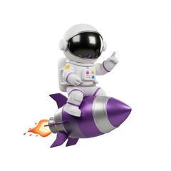 Astronaut riding rocket illustration space exploration concept