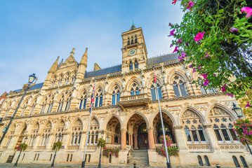 The Guildhall building in Northampton City and it's gothic revival architecture. England