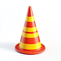 Road cone on white background for safety