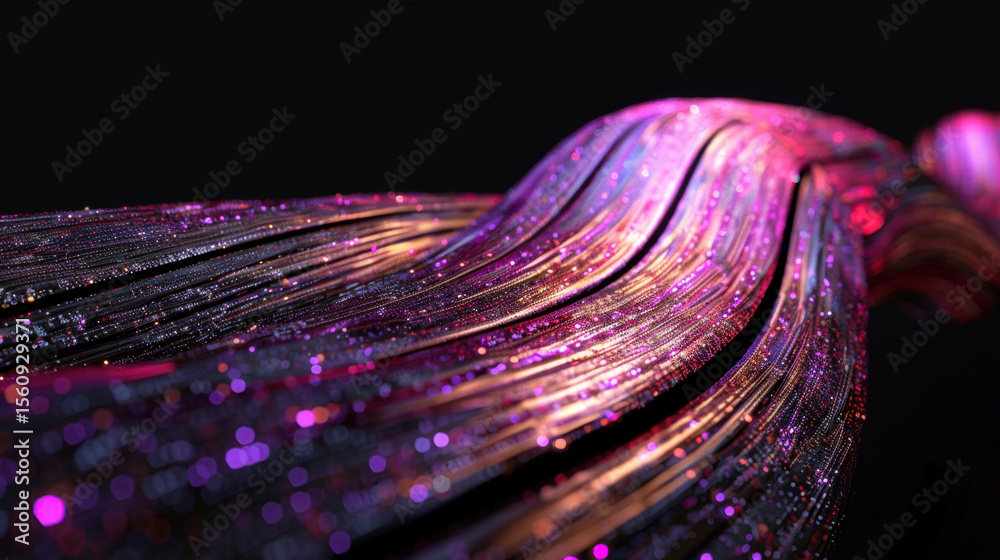 Poster digital highway concept with glowing data flowing in vibrant colors, creating mesmerizing visual eff