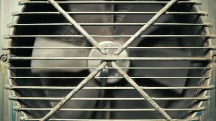 Dusty Old Fan Close Up Rotating Blades - Powered by Adobe