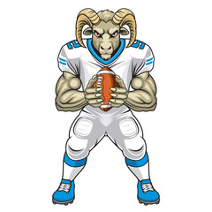 american football mascot ram vector illustration rugby ram design
