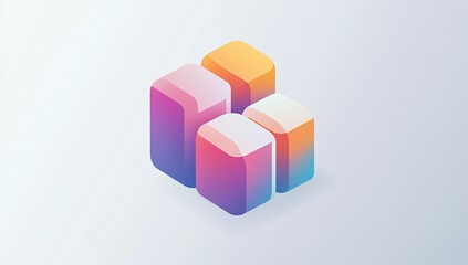 Colorful 3D blocks graphic design, abstract, business background. Use for presentation