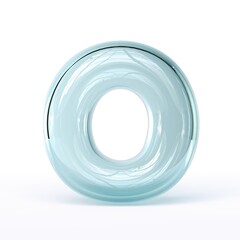 Blue glass font Letter O 3D