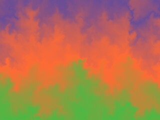Abstract watercolor-style background with a vibrant gradient of orange, green, and purple, ideal for creative projects.