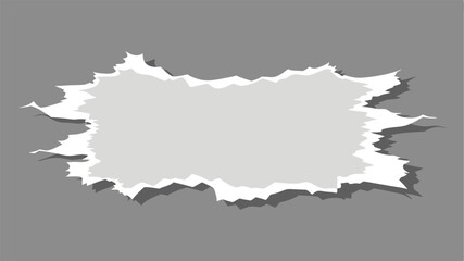 Torn paper effect frame with shadow and texture suitable for design projects