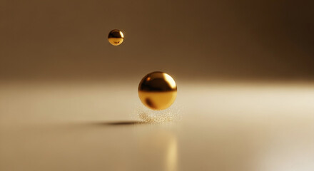 Golden Abstract Sphere Concept Minimal Background Luxury Success Growth