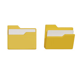 Folder 3d icon on png transparent background