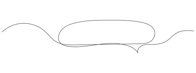 Continuous line drawing of speech bubbles, price tags, and stickers. Minimalist black and white vector banners, badges, and posters. Isolated on white.