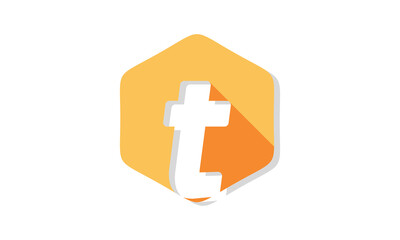 Letter t alphabet in polygon design vector