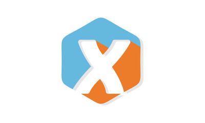Letter x alphabet in polygon design vector