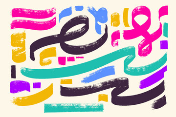 Abstract hand drawn grunge elements. Textured linear element set. Abstract geometric shapes and bold brush lines vector collection.