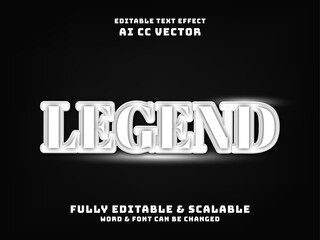 Creative editable legend vintage text effect vector