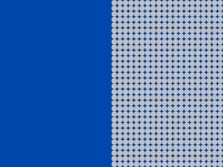 Simple abstract background with a half-and-half design featuring a solid blue section and a repeating gray circle pattern.