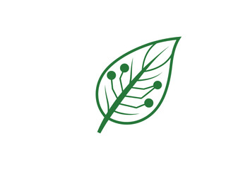 Green Tech Leaf icon  Eco Technology Circuit Icon, Sustainable Energy Symbol, Renewable Nature Digital Design Vector