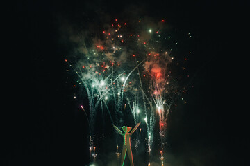 fireworks in the night sky