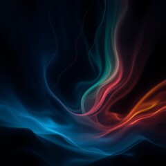 Fototapeta premium Mystic Smoke Abstract: A captivating and otherworldly depiction of swirling colored smoke, illuminated against a dark backdrop. Evoking an atmosphere of mystery, energy, and the ethereal.