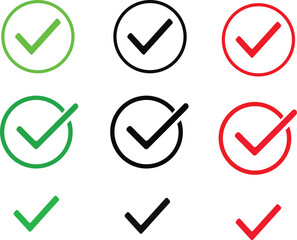 Check mark and cross icons with buttons for correct and incorrect choices