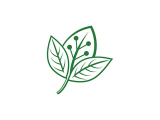 Green Tech Leaf icon  Eco Technology Circuit Icon, Sustainable Energy Symbol, Renewable Nature Digital Design Vector