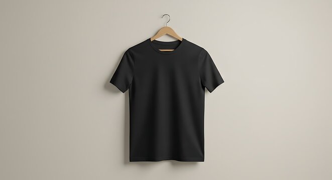 Black T-Shirt Mockup Simple, Clean Design for Your Apparel Branding