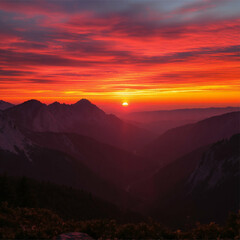 Obraz premium sunset in the mountains